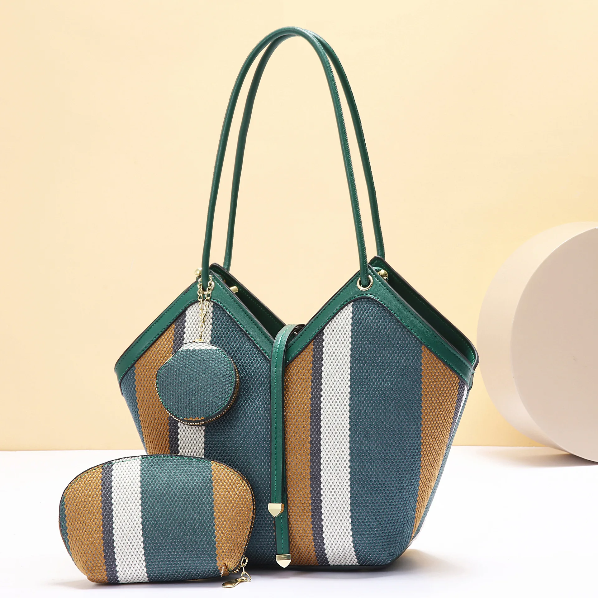 Skin CareaPU Large Capacity Zipper Polyester Lady Shoulder Bags Set Fashion Color Matching Trendy Elegant Women's Handbags - Image 5