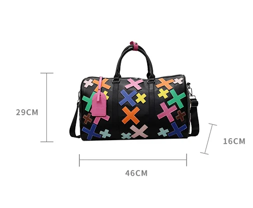 OEM ODM Sports Gym Waterproof Large Pu Leather Travel Duffel Bag Custom Patch logo Duffel Travel Bag for Men - Image 3