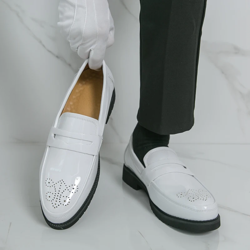 2024 Formal Chef Shoes Kitchen Men Breathable Loafers Shoes New Design Big Size Men's Casual Dress Shoes Leather Pairs for Men - Image 4
